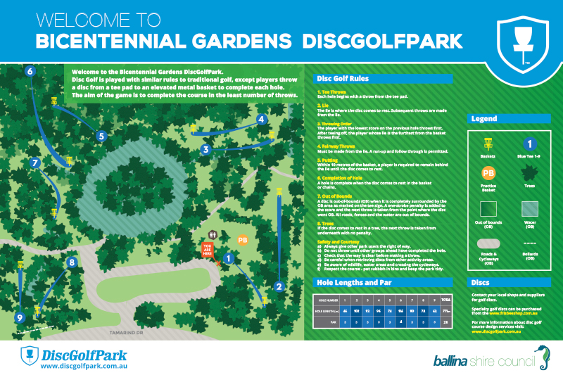 Recreation Activity Design Bicentennial Gardens Disc Golf Park Ballina