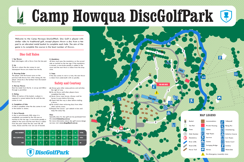 Recreation Activity Design Camp Howqua Disc Golf Park