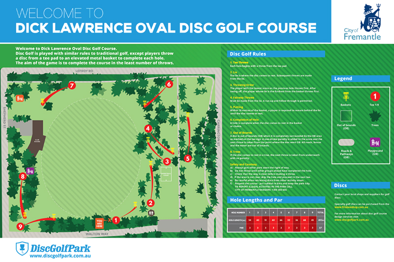 Recreation Activity Design Dick Lawrence Oval Disc Golf Course Beaconsfield