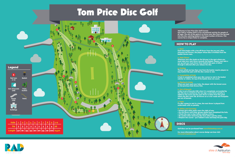 An image of Recreation Activity Design Tom Price Disc Golf Course