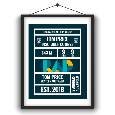 An image of a frame showing tom price disc golf course