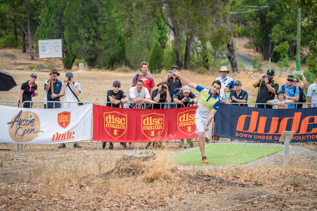 An image of Paul McBeth playing in a disc golf event