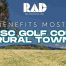 Who benefits most from RAD disc golf courses in rural towns